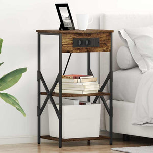 vidaXL Mobiletti da Notte 2 pcs Rovere fumo 41 x 31 x 76 cm