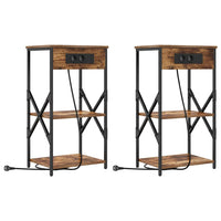 vidaXL Mobiletti da Notte 2 pcs Rovere fumo 41 x 31 x 76 cm