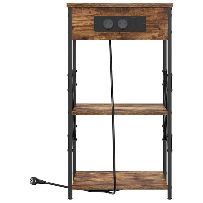 vidaXL Mobiletti da Notte 2 pcs Rovere fumo 41 x 31 x 76 cm