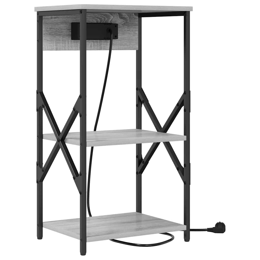 vidaXL Armadio da Notte con lo scaffale Grigio sonoma 41 x 31 x 76 cm