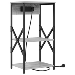 vidaXL Armadio da Notte con lo scaffale Grigio sonoma 41 x 31 x 76 cm