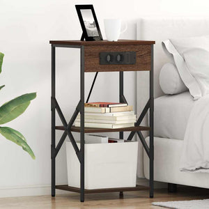 vidaXL Mobiletti da Notte 2 pcs Rovere marrone 41 x 31 x 76 cm