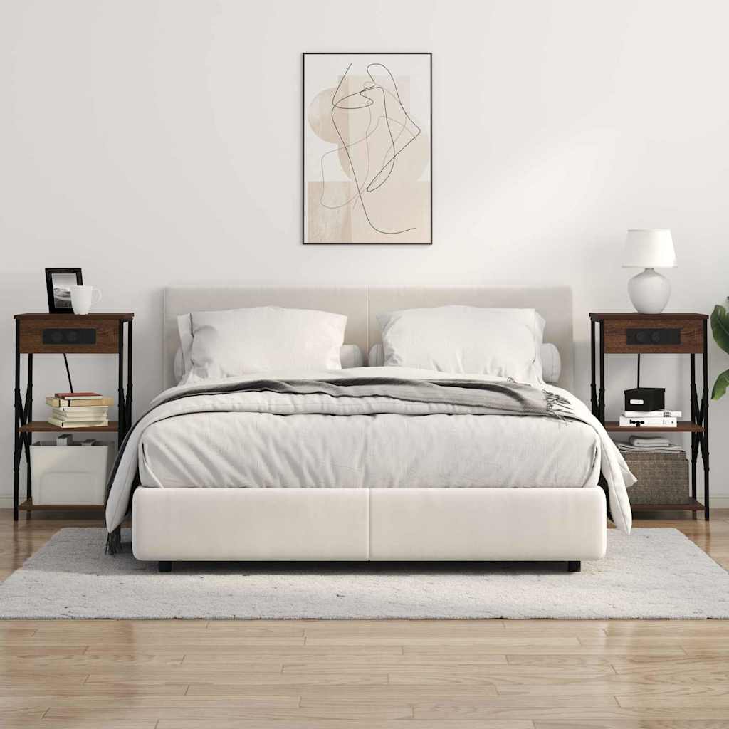 vidaXL Mobiletti da Notte 2 pcs Rovere marrone 41 x 31 x 76 cm