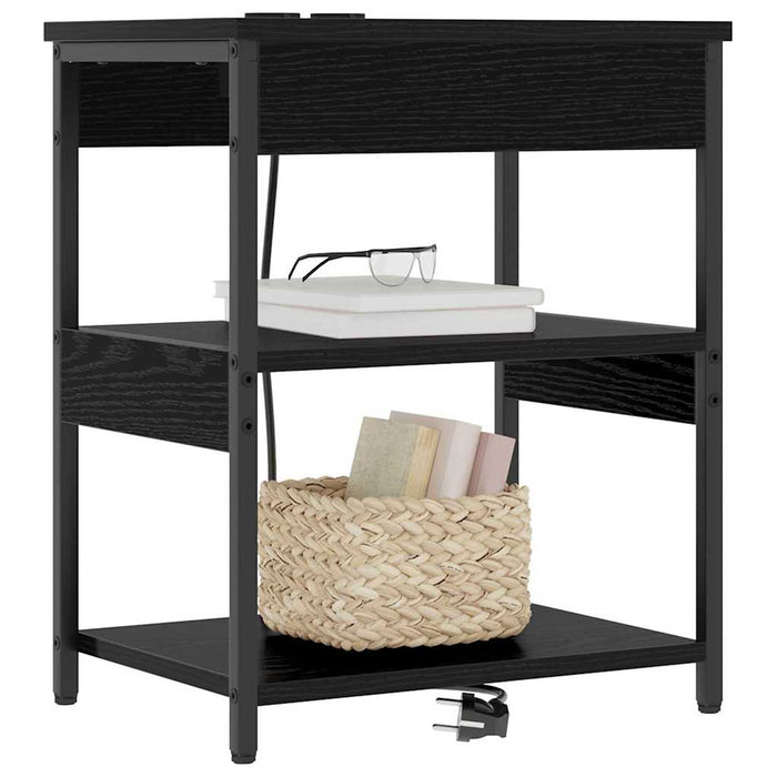 vidaXL Mobiletti da Notte 2 pcs Rovere nero 41 x 31 x 51 cm