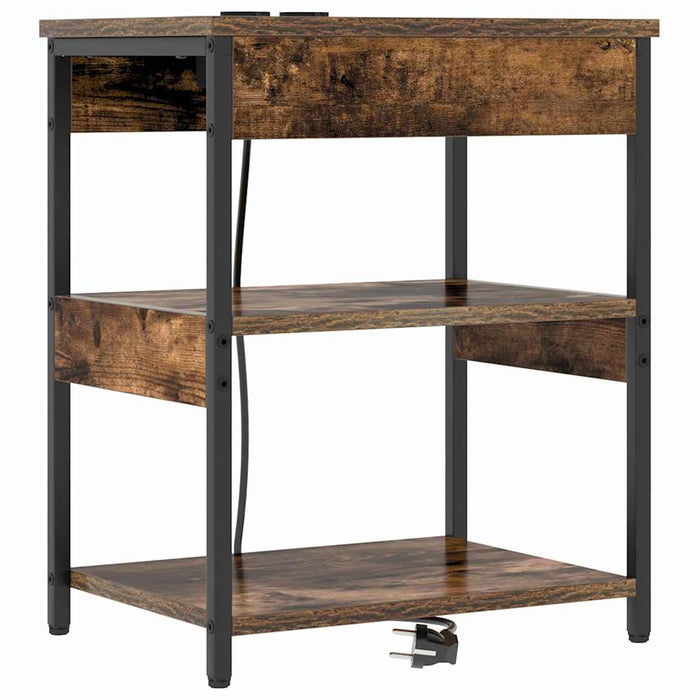 vidaXL Armadio da Notte Rovere fumo 41 x 31 x 51 cm Legno multistrato