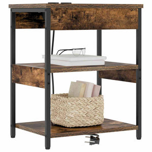 vidaXL Armadio da Notte Rovere fumo 41 x 31 x 51 cm Legno multistrato