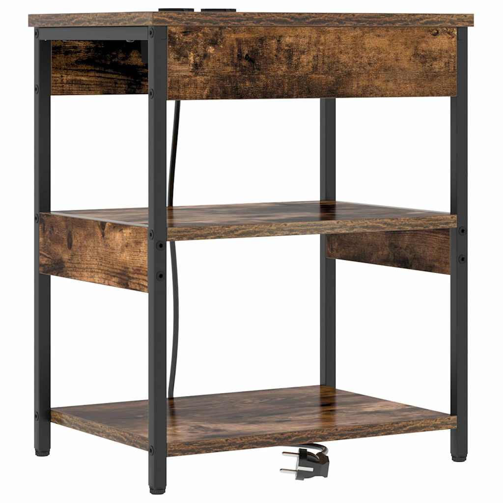 vidaXL Mobiletti da Notte 2 pcs Rovere fumo 41 x 31 x 51 cm