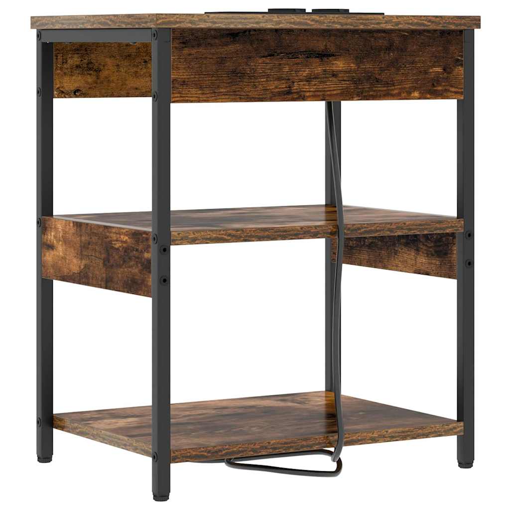 vidaXL Mobiletti da Notte 2 pcs Rovere fumo 41 x 31 x 51 cm