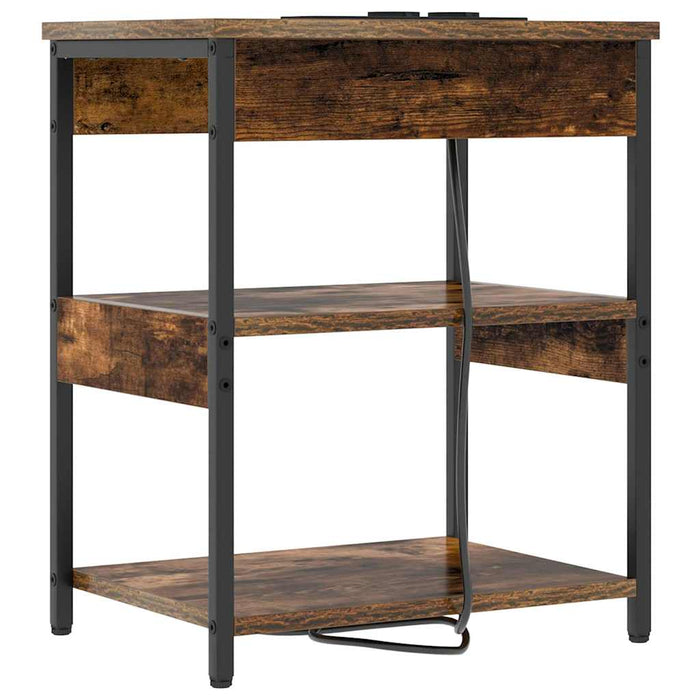 vidaXL Mobiletti da Notte 2 pcs Rovere fumo 41 x 31 x 51 cm