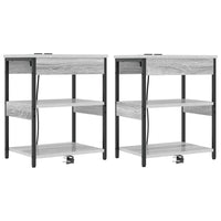 vidaXL Mobiletti da Notte 2 pcs Grigio sonoma 41 x 31 x 51 cm