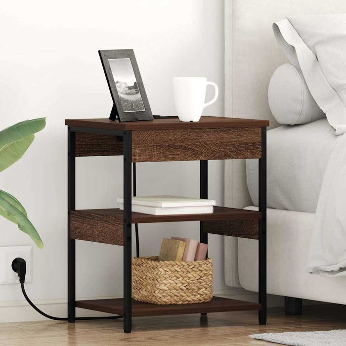 vidaXL Mobiletti da Notte 2 pcs Rovere marrone 41 x 31 x 51 cm