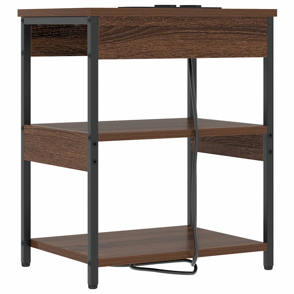 vidaXL Mobiletti da Notte 2 pcs Rovere marrone 41 x 31 x 51 cm