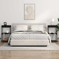 vidaXL Comò con stazione di ricarica Rovere nero Legno multistrato