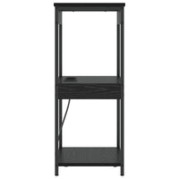 vidaXL Comò con stazione di ricarica Rovere nero Legno multistrato