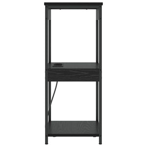 vidaXL Comò con stazione di ricarica Rovere nero Legno multistrato