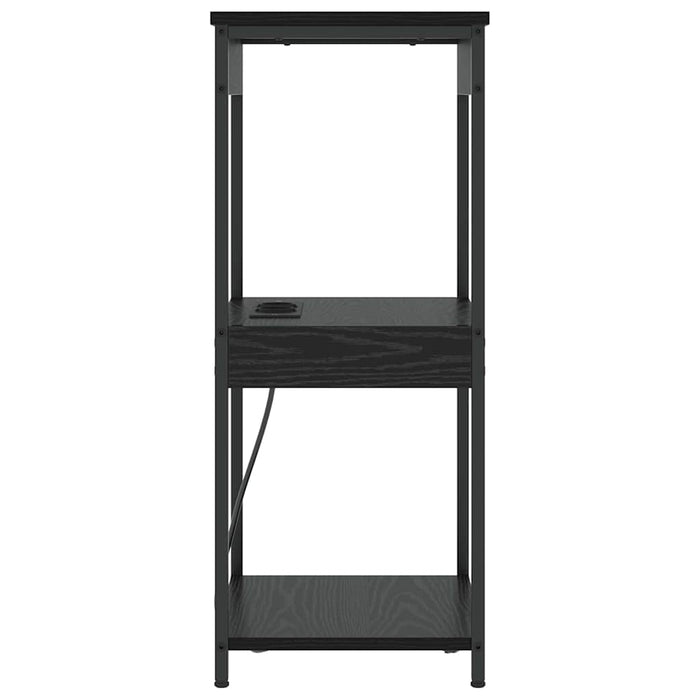 vidaXL Comò con stazione di ricarica Rovere nero Legno multistrato