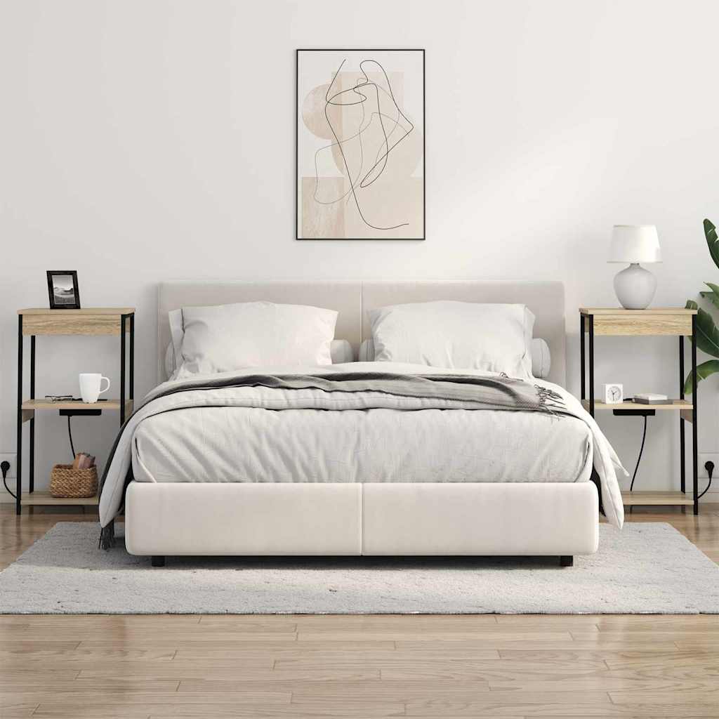 Comò con stazione di ricarica rovere sonoma Legno multistrato 859546