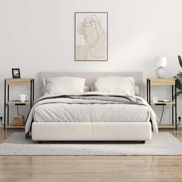 Comò con stazione di ricarica rovere sonoma Legno multistrato 859546