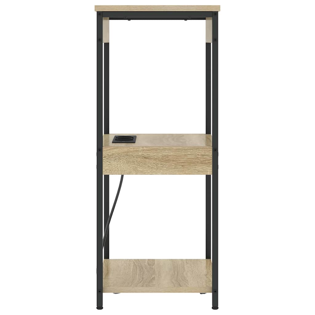 Comò con stazione di ricarica rovere sonoma Legno multistrato 859546