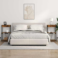 vidaXL Comò con stazione di ricarica Rovere fumo Legno multistrato