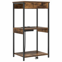 vidaXL Comò con stazione di ricarica Rovere fumo Legno multistrato