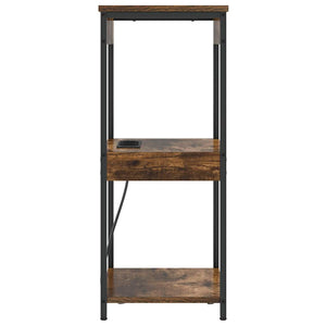 vidaXL Comò con stazione di ricarica Rovere fumo Legno multistrato