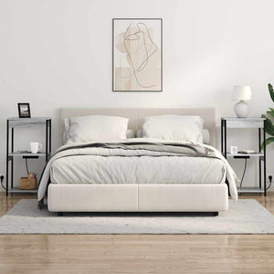 vidaXL Comò con stazione di ricarica Grigio sonoma Legno multistrato