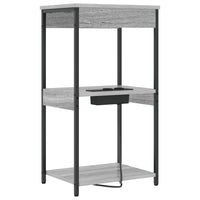 vidaXL Comò con stazione di ricarica Grigio sonoma Legno multistrato