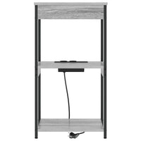 vidaXL Comò con stazione di ricarica Grigio sonoma Legno multistrato