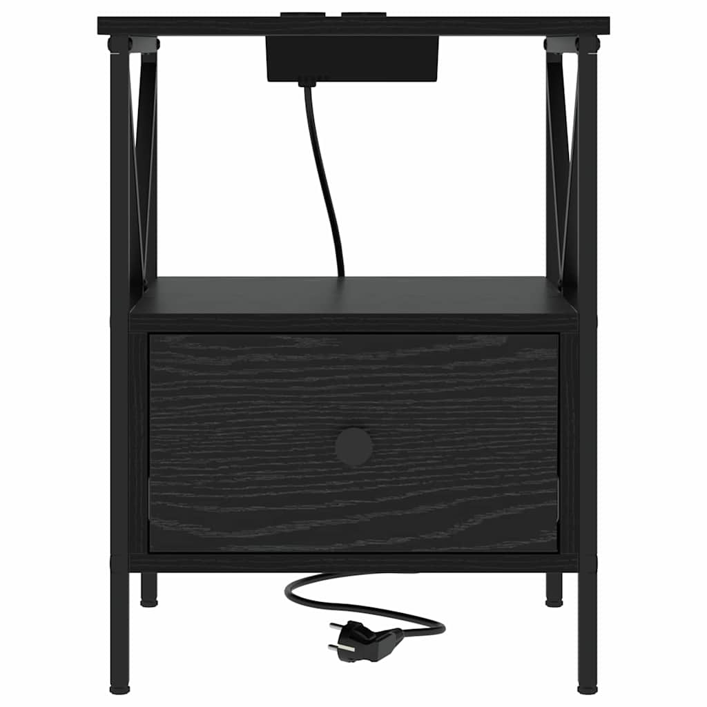 Armadio da Notte con cassetto Rovere nero 41.5 x 40.5 x 55 cm 859550