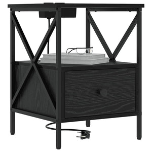 Armadio da Notte con cassetto Rovere nero 41.5 x 40.5 x 55 cm 859550