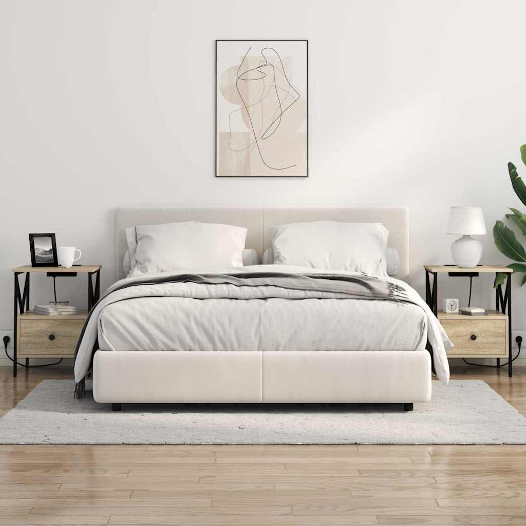 vidaXL Armadio da Notte 2 pcs rovere sonoma 41.5 x 40.5 x 55 cm