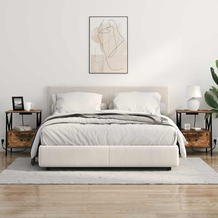 Armadio da Notte con cassetto Rovere fumo 41.5 x 40.5 x 55 cm 859554