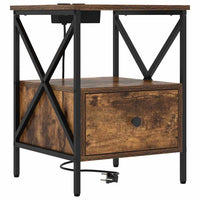 vidaXL Armadio da Notte con cassetto Rovere fumo 41.5 x 40.5 x 55 cm