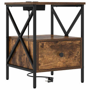 vidaXL Armadio da Notte 2 pcs Rovere fumo 41.5 x 40.5 x 55 cm