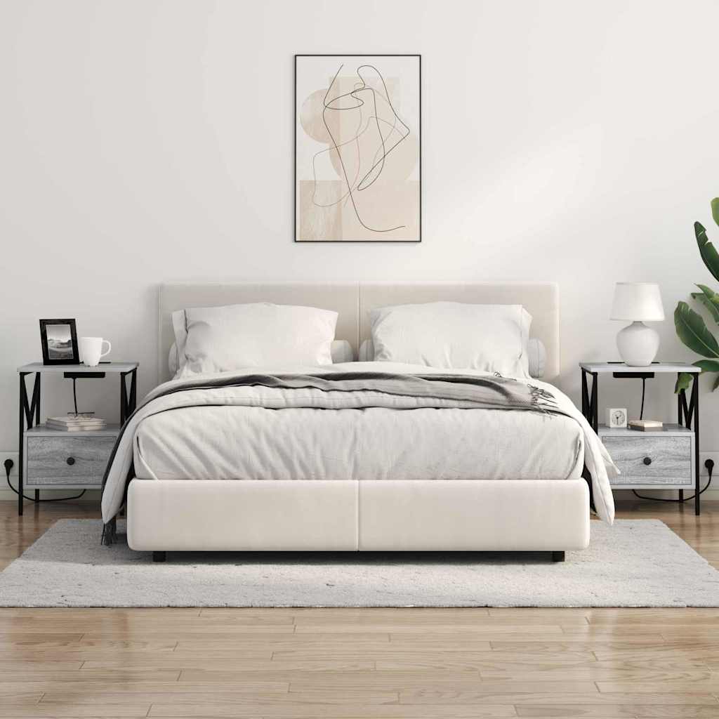 vidaXL Armadio da Notte con cassetto Grigio sonoma 41.5 x 40.5 x 55 cm