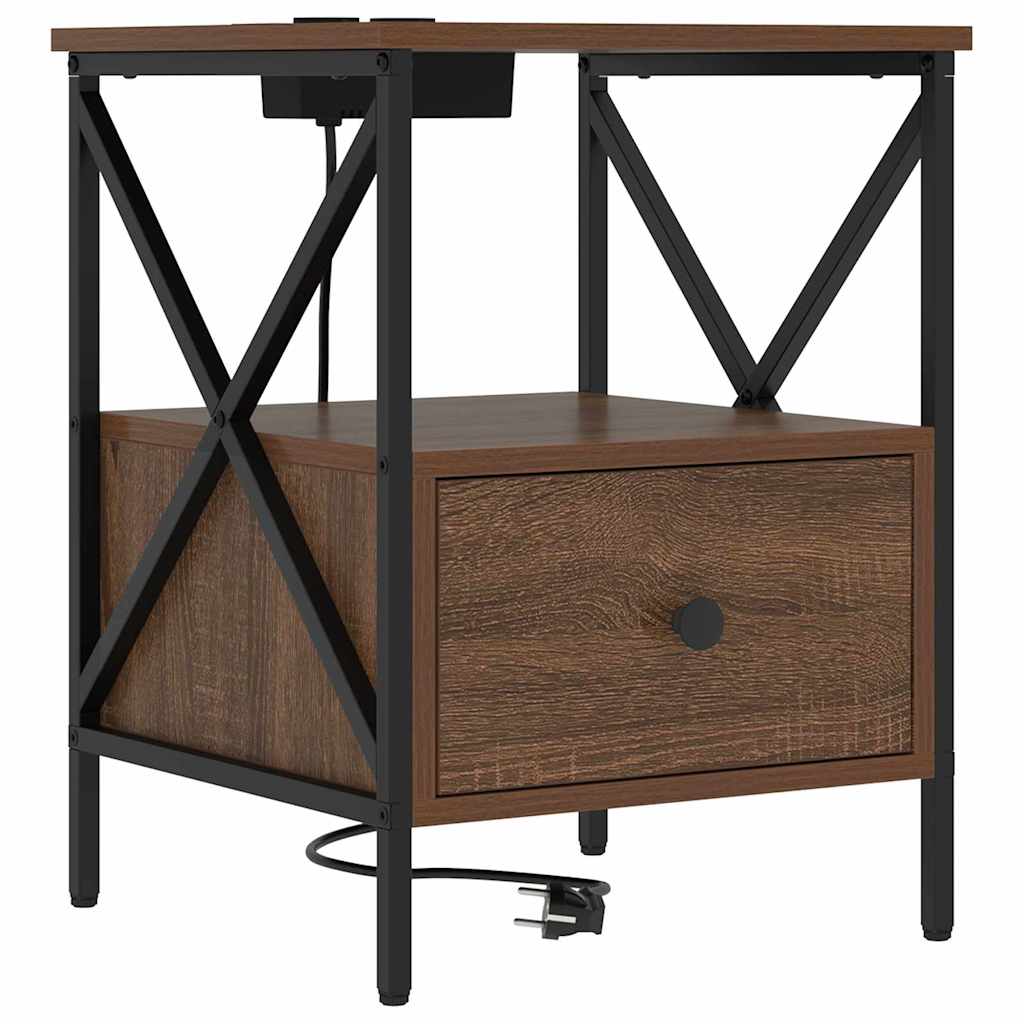 vidaXL Armadio da Notte Rovere marrone 41.5 x 40.5 x 55 cm