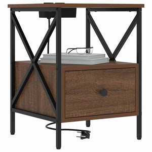 vidaXL Armadio da Notte Rovere marrone 41.5 x 40.5 x 55 cm