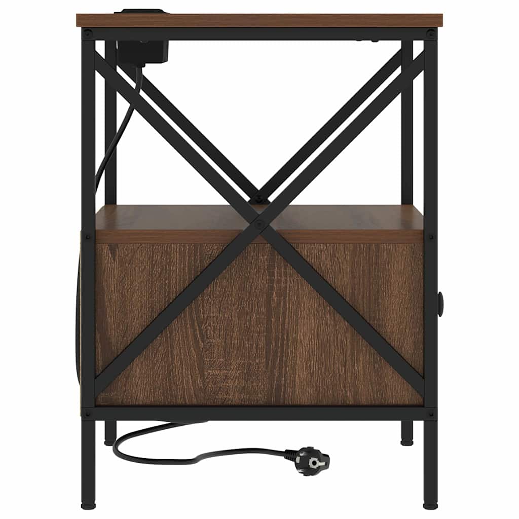 vidaXL Armadio da Notte Rovere marrone 41.5 x 40.5 x 55 cm