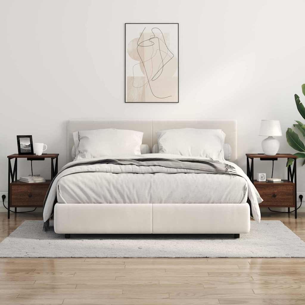 vidaXL Armadio da Notte 2 pcs Rovere marrone 41.5 x 40.5 x 55 cm