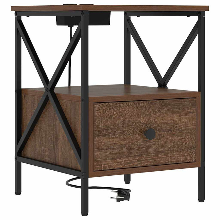 vidaXL Armadio da Notte 2 pcs Rovere marrone 41.5 x 40.5 x 55 cm