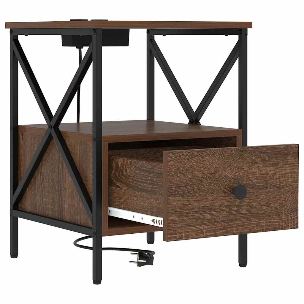 vidaXL Armadio da Notte 2 pcs Rovere marrone 41.5 x 40.5 x 55 cm