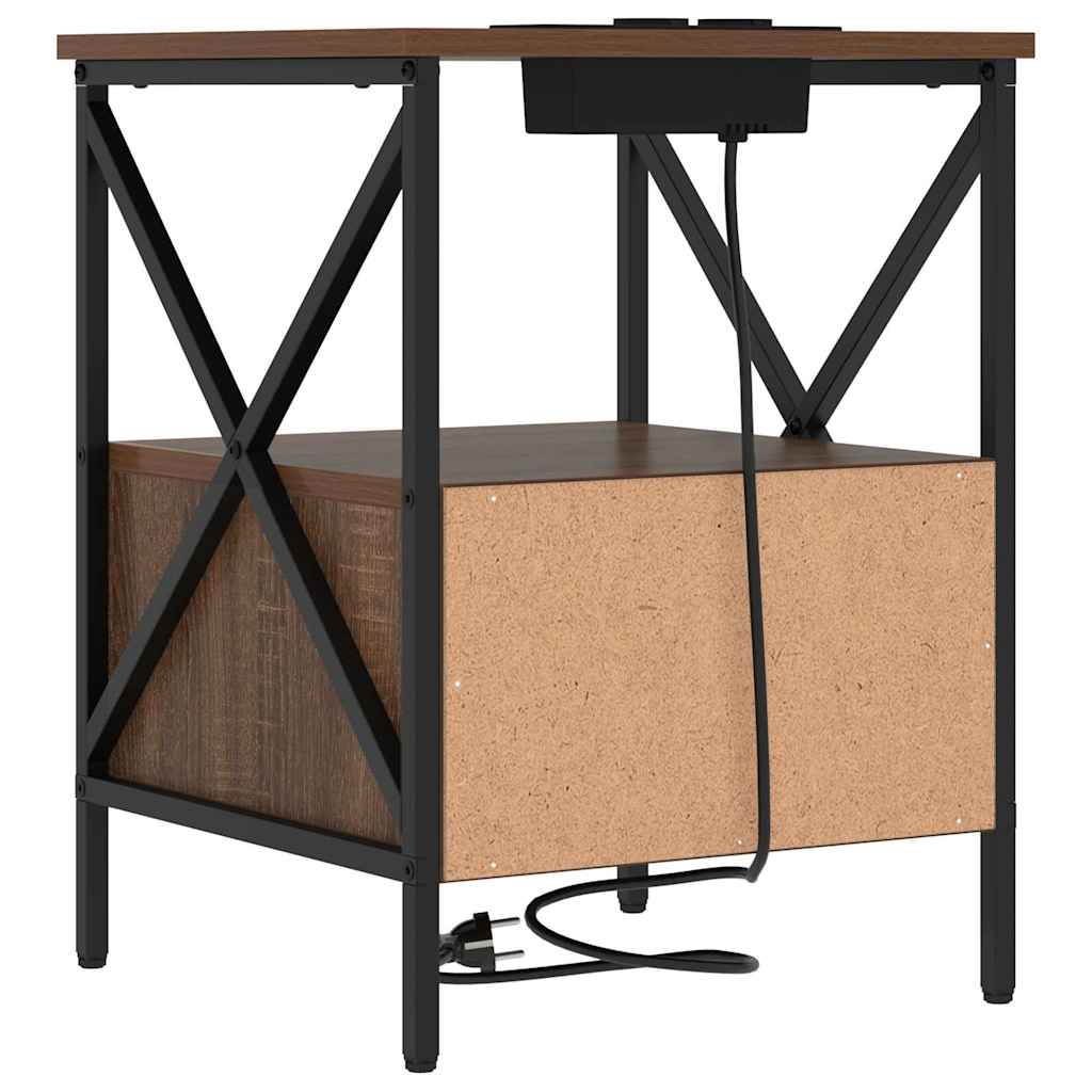 vidaXL Armadio da Notte 2 pcs Rovere marrone 41.5 x 40.5 x 55 cm