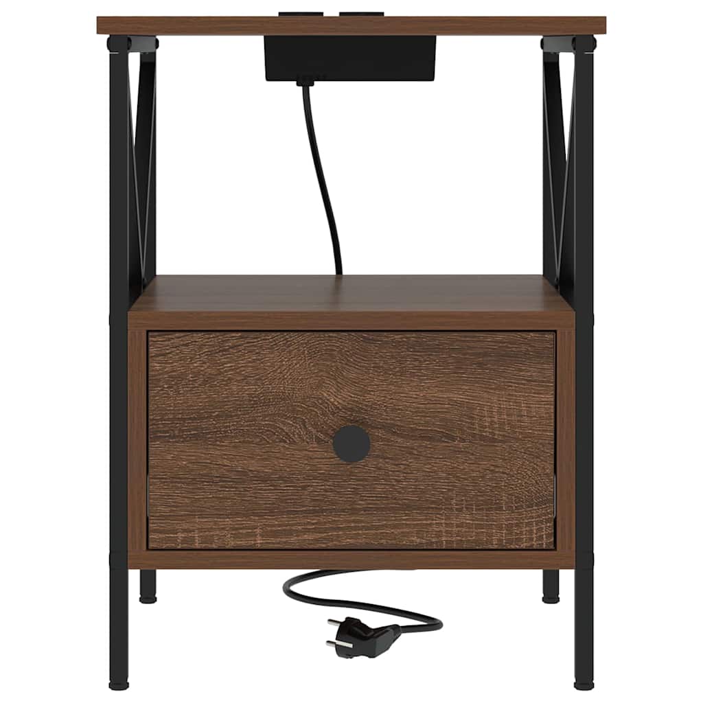 vidaXL Armadio da Notte 2 pcs Rovere marrone 41.5 x 40.5 x 55 cm