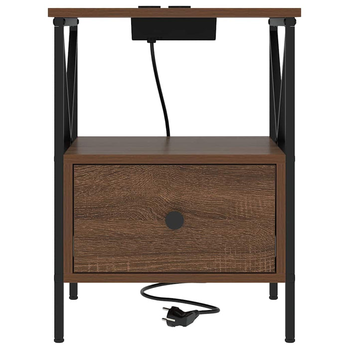 vidaXL Armadio da Notte 2 pcs Rovere marrone 41.5 x 40.5 x 55 cm