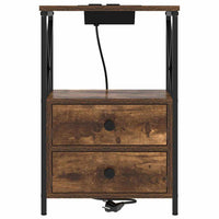 vidaXL Comò con stazione di ricarica Rovere fumo Legno multistrato