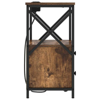 vidaXL Comò con stazione di ricarica Rovere fumo Legno multistrato