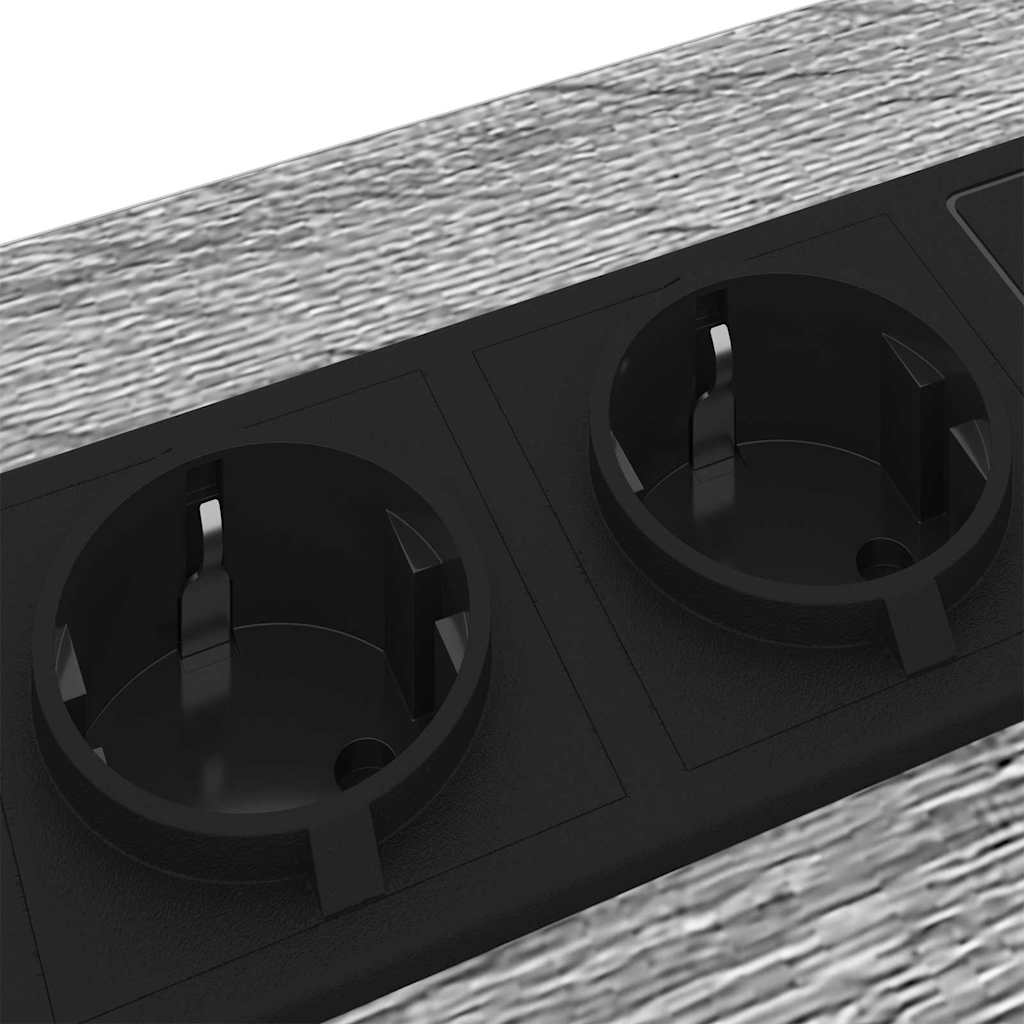 vidaXL Comò con stazione di ricarica Grigio sonoma Legno multistrato