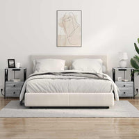 vidaXL Comò con stazione di ricarica Grigio sonoma Legno multistrato