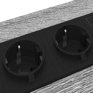 vidaXL Comò con stazione di ricarica con cassetto 2 pcs Grigio sonoma